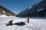 Under ice diving at Montriond Lake
